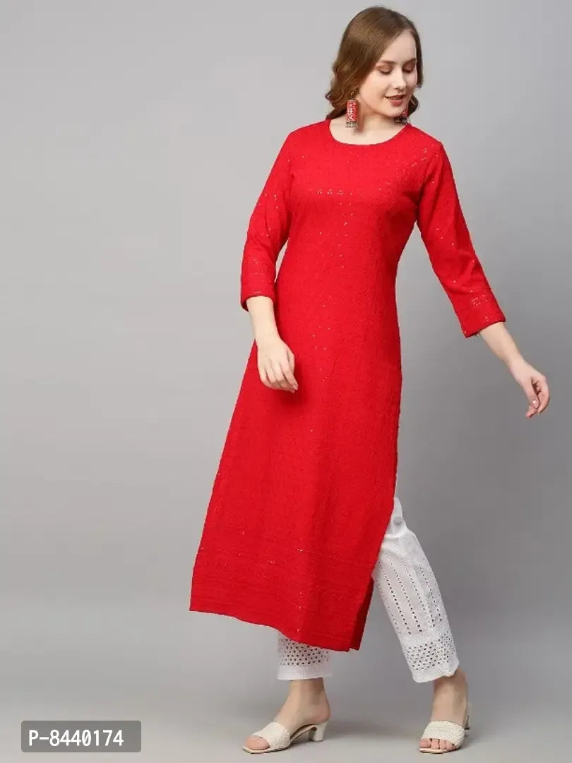 Trendy Rayon Stitched Kurta For Women - ShopeClub