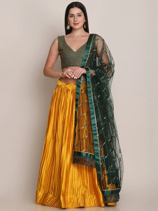 Elegant Embellished Flared Lehenga Choli Set with Dupatta for Women